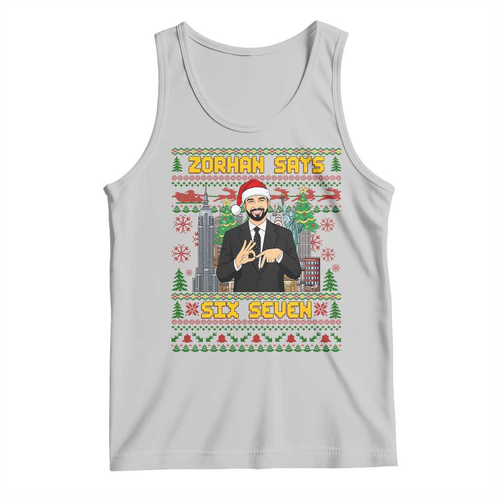 67 Six Seven Zohran Mamdani Christmas Tank Top Progressive Democrats TS14 Ash Print Your Wear