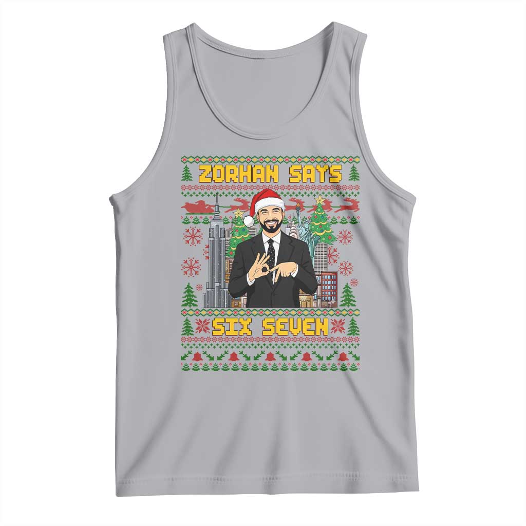 67 Six Seven Zohran Mamdani Christmas Tank Top Progressive Democrats TS14 Athletic Heather Print Your Wear