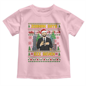67 Six Seven Zohran Mamdani Christmas Toddler T Shirt Progressive Democrats TS14 Light Pink Print Your Wear