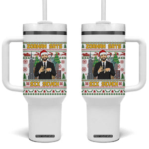 67 Six Seven Zohran Mamdani Christmas Tumbler With Handle Progressive Democrats TS14 One Size: 40 oz White Print Your Wear