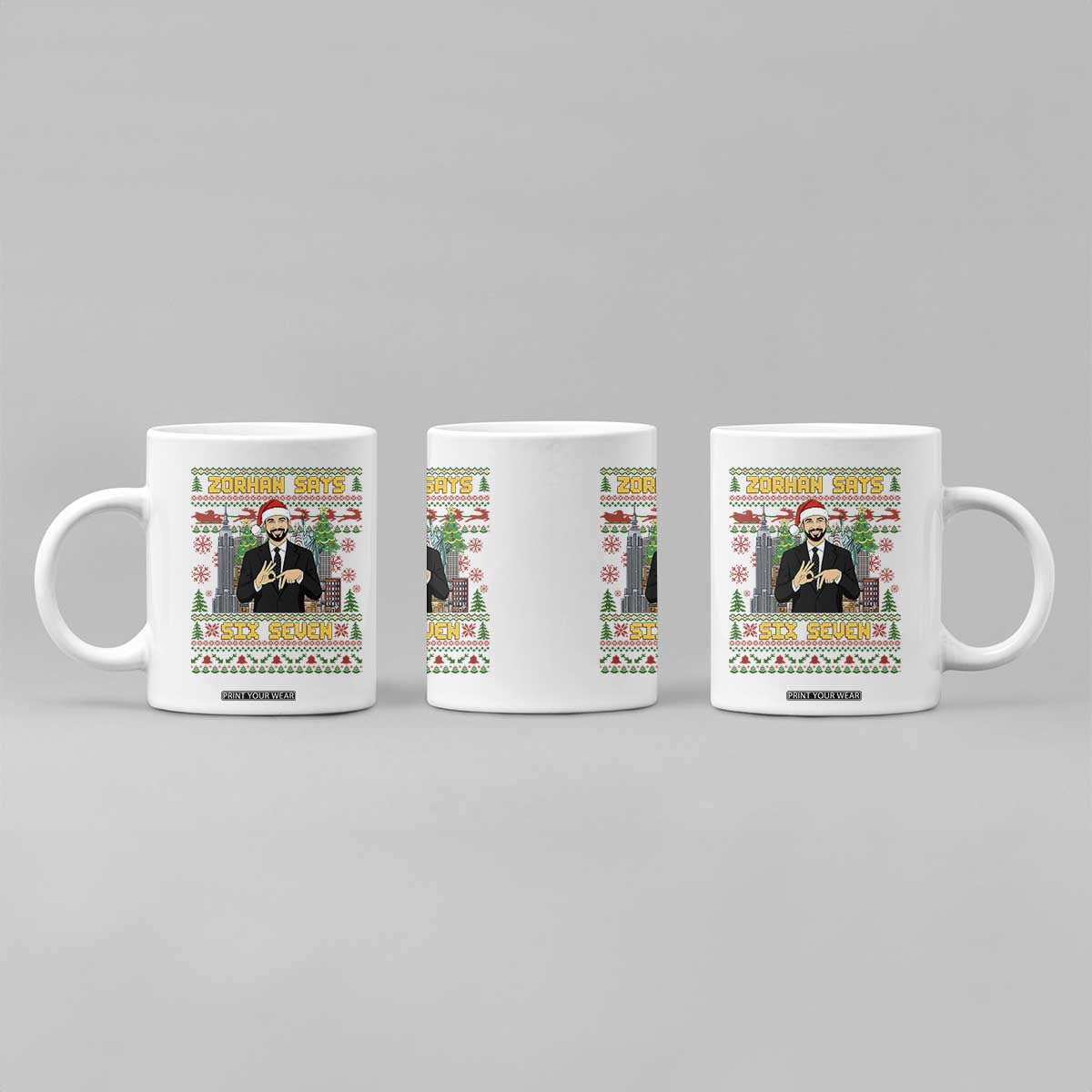 67 Six Seven Zohran Mamdani Christmas Coffee Mug Progressive Democrats - Print Your Wear