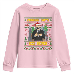 67 Six Seven Zohran Mamdani Christmas Youth Sweatshirt Progressive Democrats TS14 Light Pink Print Your Wear