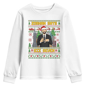 67 Six Seven Zohran Mamdani Christmas Youth Sweatshirt Progressive Democrats TS14 White Print Your Wear