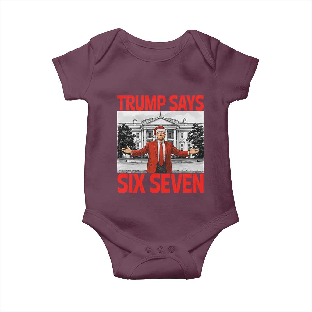 67 Six Seven Trump Christmas Baby Onesie TS14 Maroon Print Your Wear