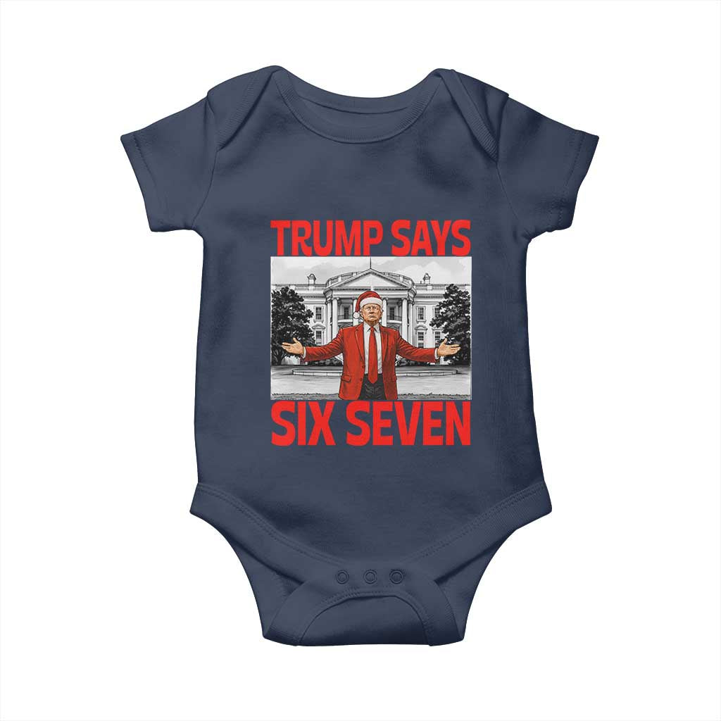 67 Six Seven Trump Christmas Baby Onesie TS14 Navy Print Your Wear