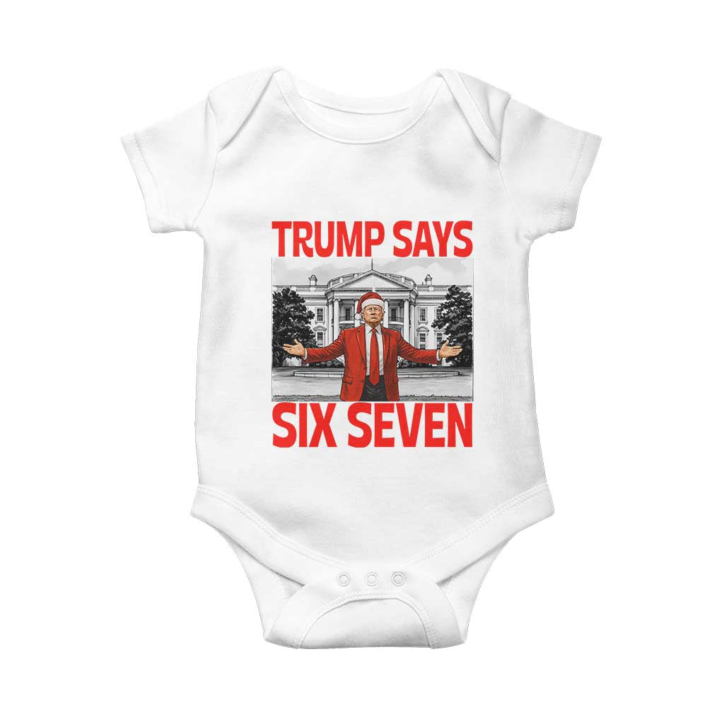 67 Six Seven Trump Christmas Baby Onesie TS14 White Print Your Wear