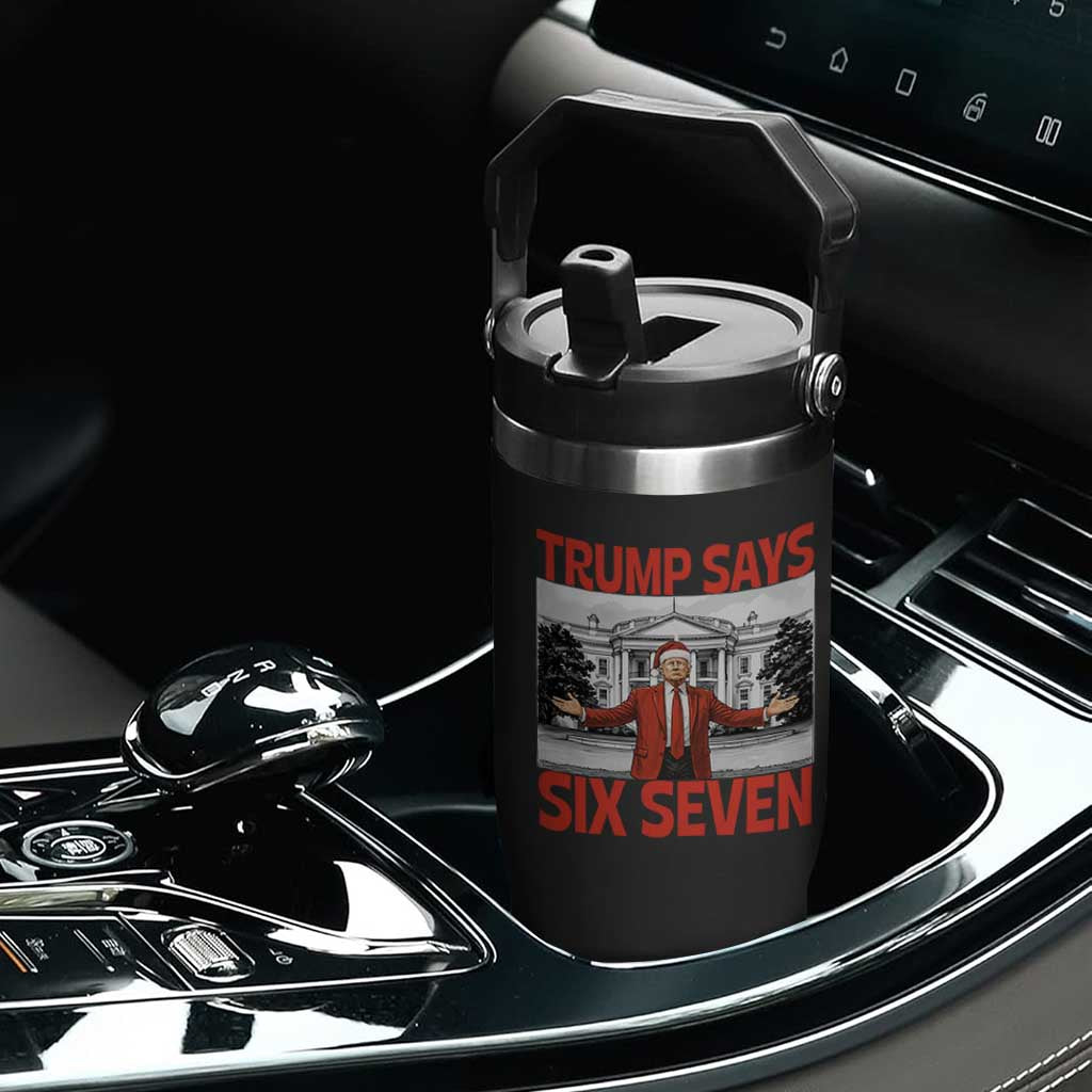67 Six Seven Trump Christmas Flip Straw Tumbler - Print Your Wear