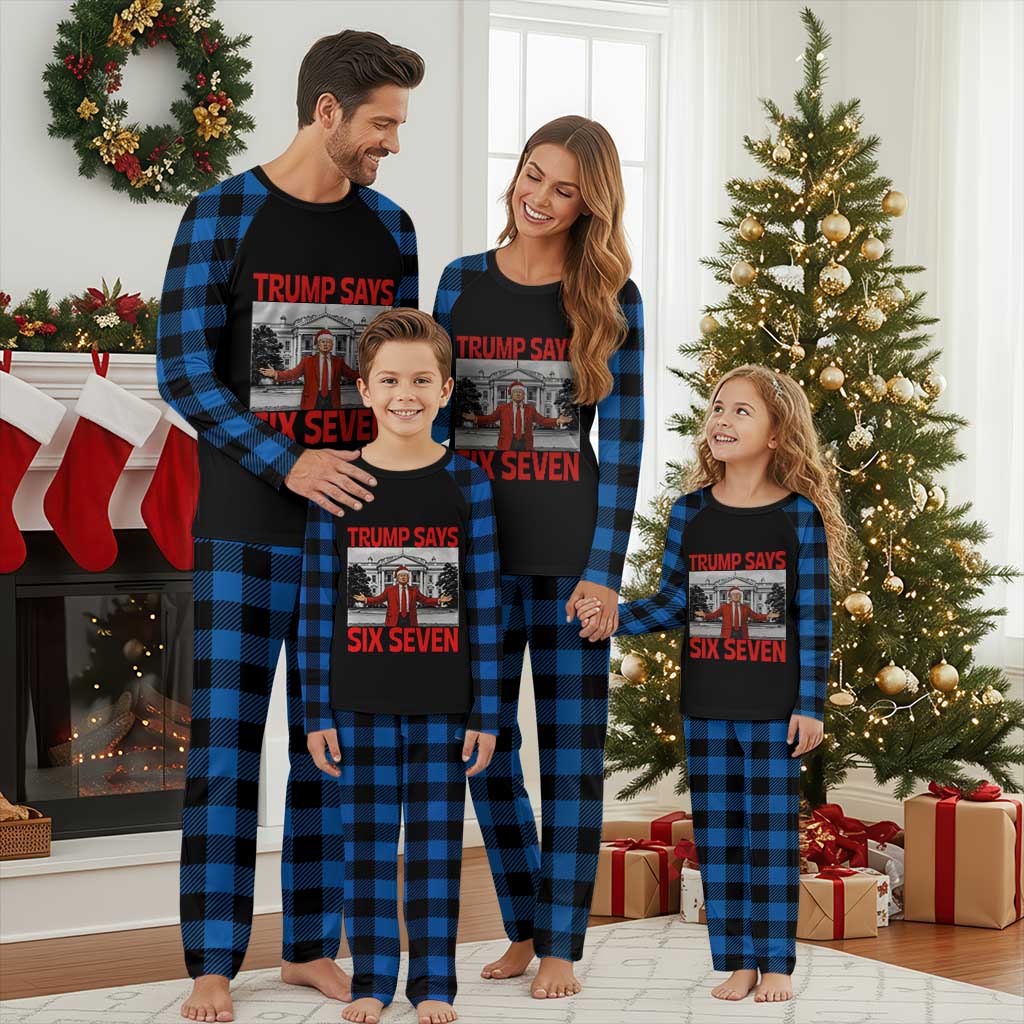 67 Six Seven Trump Christmas Plaid Pajama Set TS14 Blue Plaid Print Your Wear