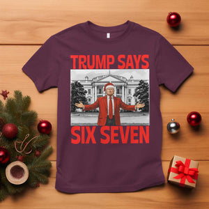 67 Six Seven Trump Christmas T Shirt TS14 Maroon Print Your Wear