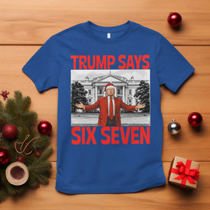 67 Six Seven Trump Christmas T Shirt TS14 Royal Blue Print Your Wear
