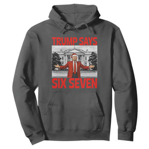 67 Six Seven Trump Christmas Hoodie TS14 Dark Heather Print Your Wear