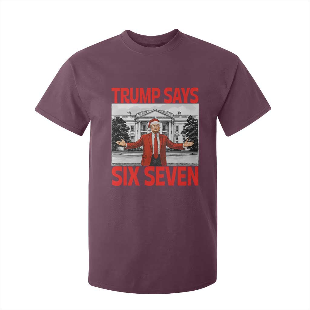 67 Six Seven Trump Christmas T Shirt For Kid TS14 Maroon Print Your Wear