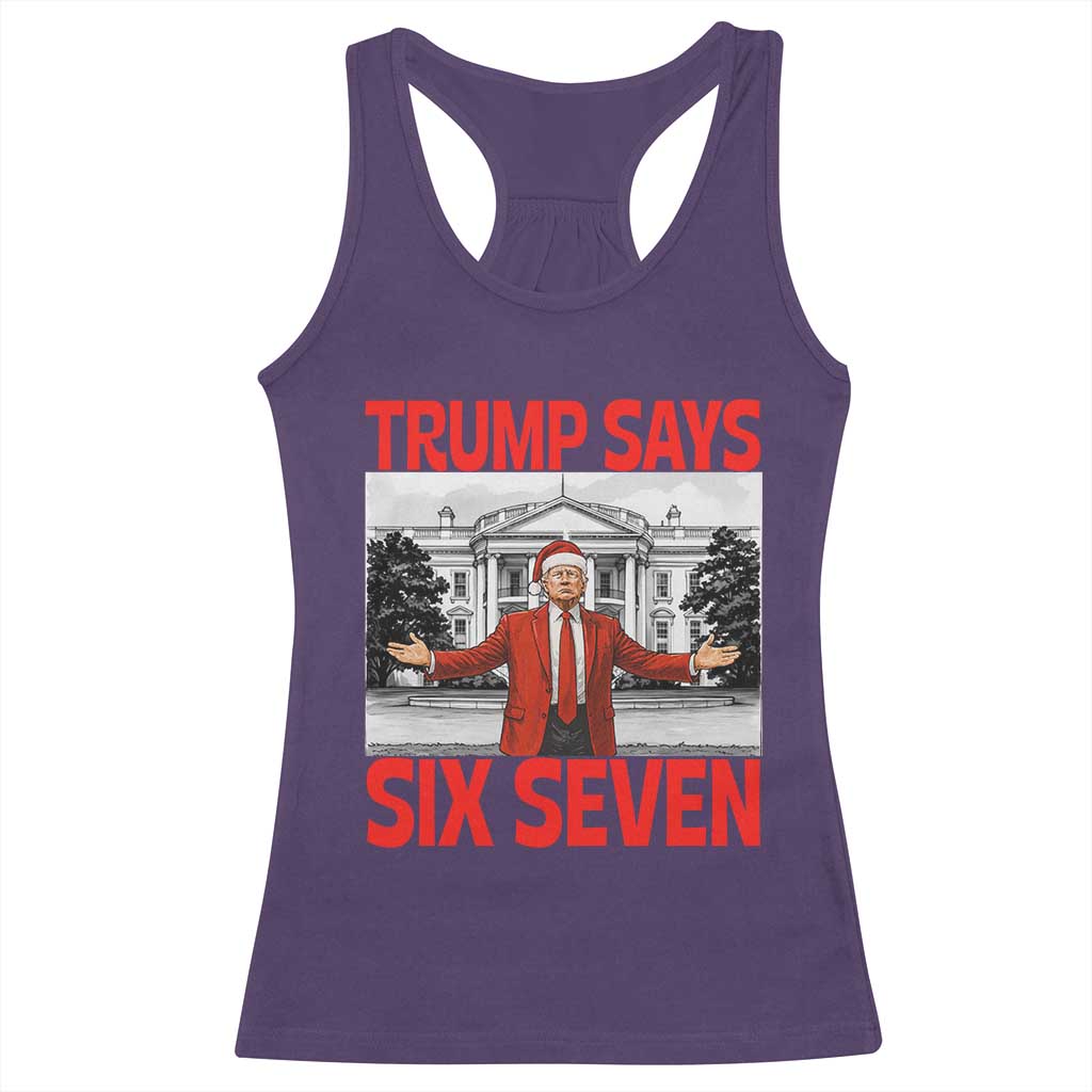 67 Six Seven Trump Christmas Racerback Tank Top TS14 Purple Print Your Wear