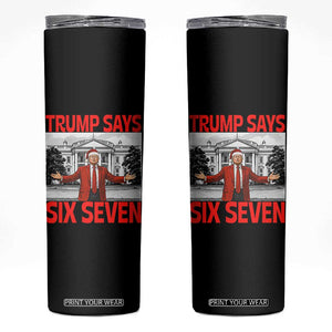 67 Six Seven Trump Christmas Skinny Tumbler - Print Your Wear