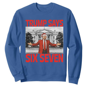 67 Six Seven Trump Christmas Sweatshirt TS14 Royal Blue Print Your Wear