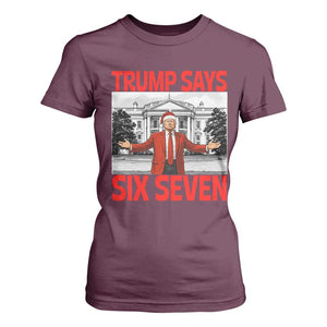 67 Six Seven Trump Christmas T Shirt For Women TS14 Maroon Print Your Wear