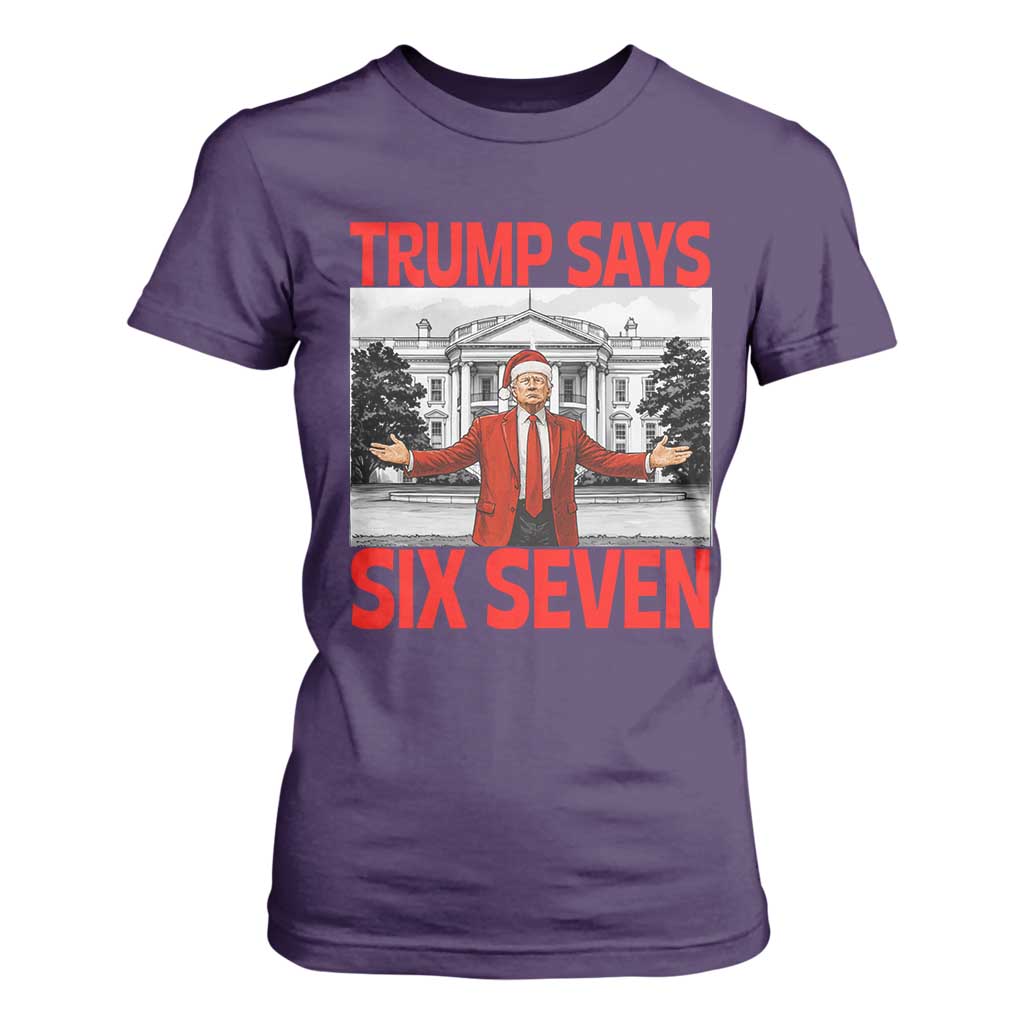 67 Six Seven Trump Christmas T Shirt For Women TS14 Purple Print Your Wear