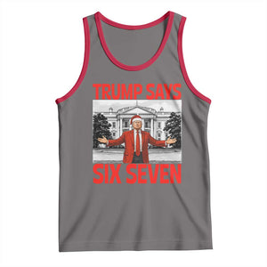 67 Six Seven Trump Christmas Tank Top TS14 Deep Heather Red Print Your Wear