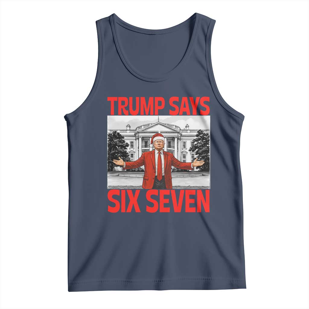 67 Six Seven Trump Christmas Tank Top TS14 Navy Print Your Wear