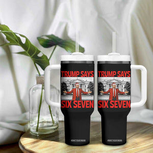 67 Six Seven Trump Christmas Tumbler With Handle - Print Your Wear