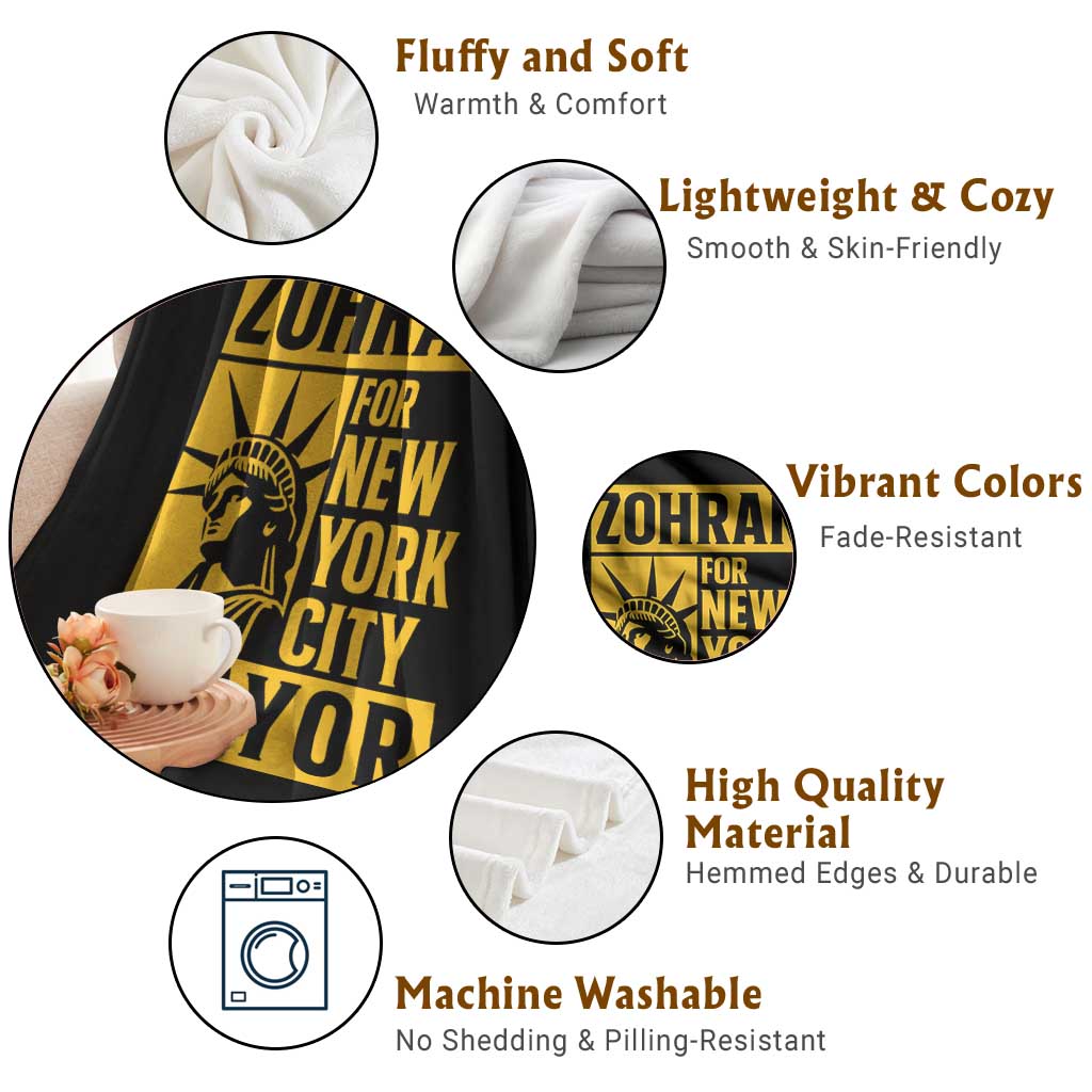 Zohran Mamdani NYC Mayor Throw Blanket Funny Cool Trendy Progressive TS14 Print Your Wear