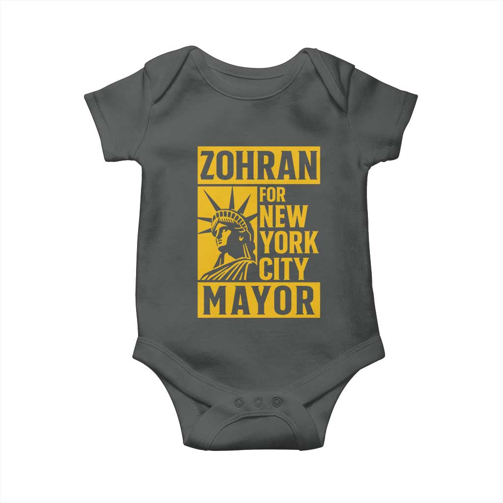Zohran Mamdani NYC Mayor Baby Onesie Funny Cool Trendy Progressive TS14 Dark Heather Print Your Wear