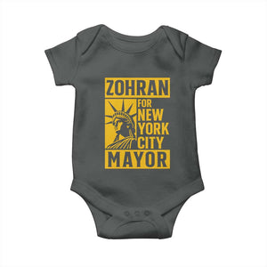 Zohran Mamdani NYC Mayor Baby Onesie Funny Cool Trendy Progressive TS14 Dark Heather Print Your Wear