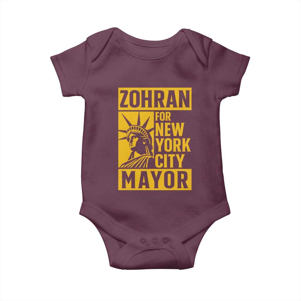 Zohran Mamdani NYC Mayor Baby Onesie Funny Cool Trendy Progressive TS14 Maroon Print Your Wear
