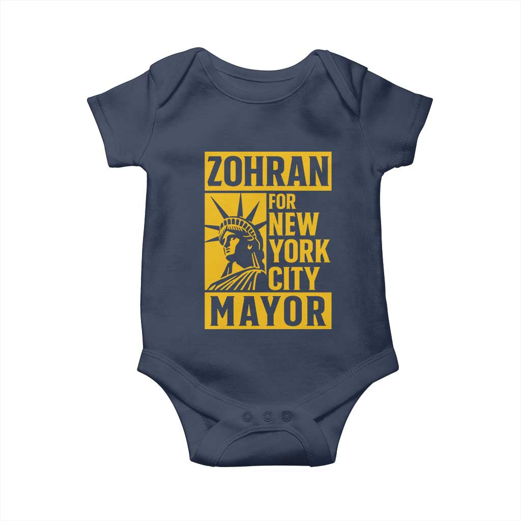 Zohran Mamdani NYC Mayor Baby Onesie Funny Cool Trendy Progressive TS14 Navy Print Your Wear