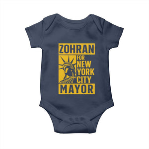 Zohran Mamdani NYC Mayor Baby Onesie Funny Cool Trendy Progressive TS14 Navy Print Your Wear
