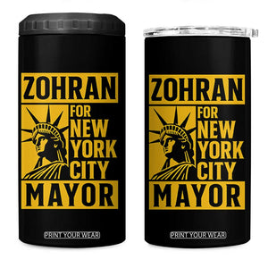 Zohran Mamdani NYC Mayor 4 in 1 Can Cooler Tumbler Funny Cool Trendy Progressive TS14 One Size: 16 oz Black Print Your Wear