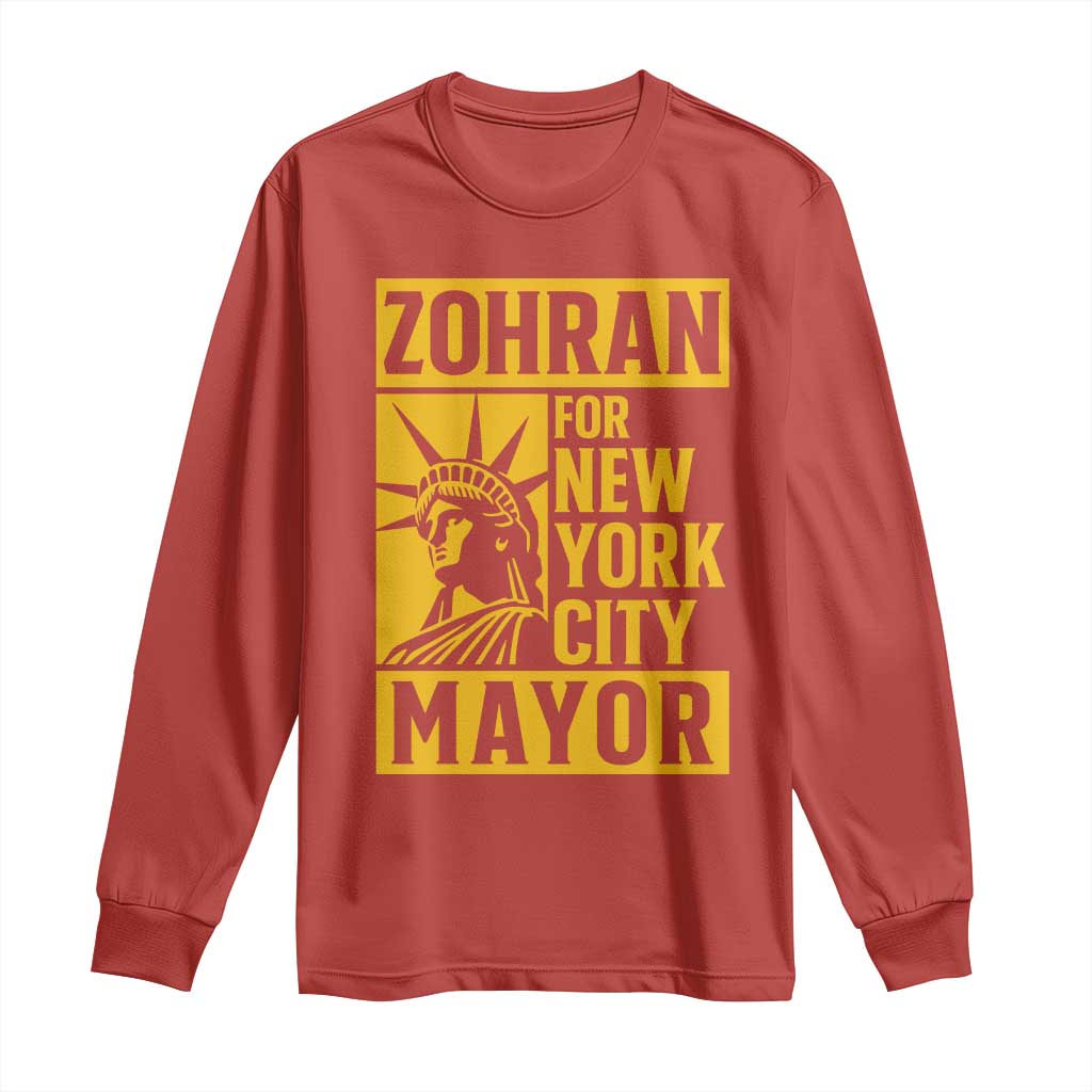 Zohran Mamdani NYC Mayor Long Sleeve Shirt Funny Cool Trendy Progressive TS14 Red Print Your Wear