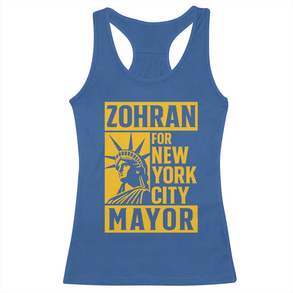 Zohran Mamdani NYC Mayor Racerback Tank Top Funny Cool Trendy Progressive TS14 Royal Blue Print Your Wear