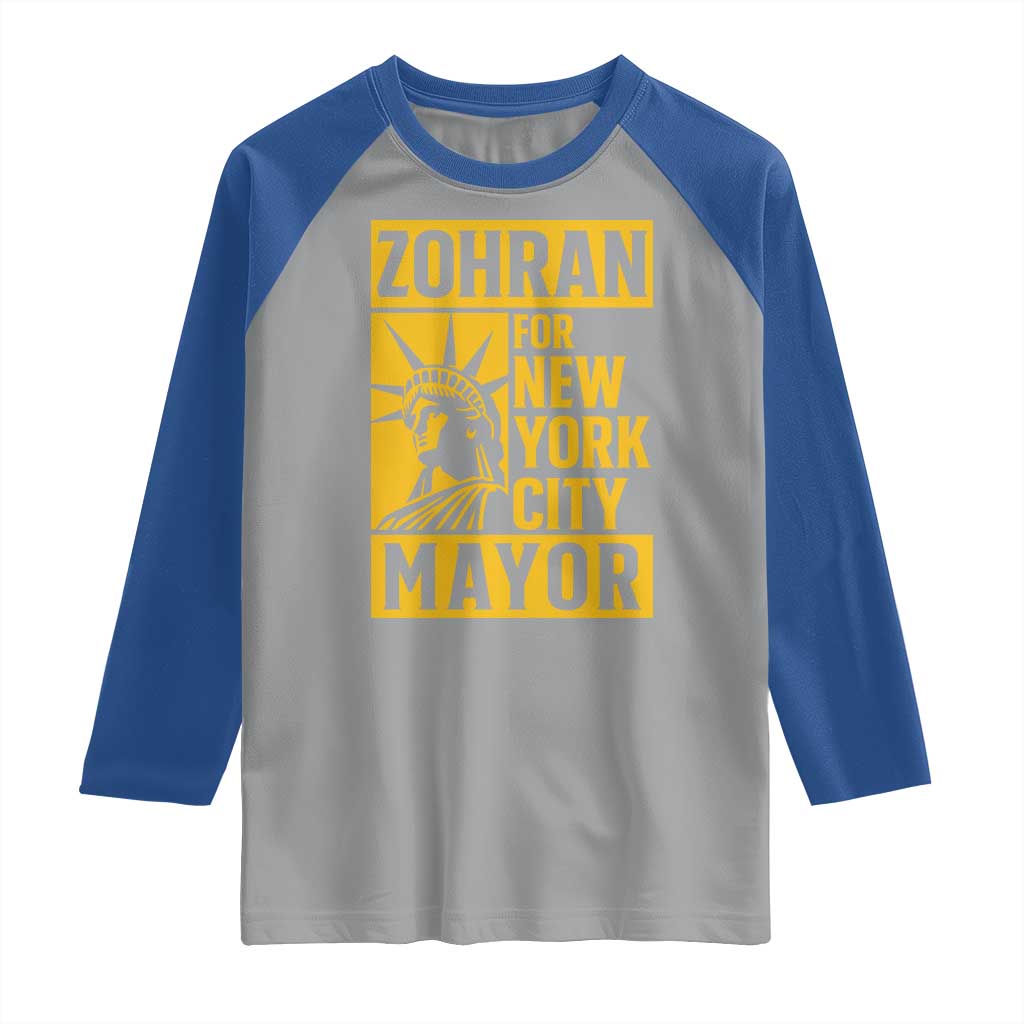 Zohran Mamdani NYC Mayor Raglan Shirt Funny Cool Trendy Progressive TS14 Sport Gray Royal Print Your Wear