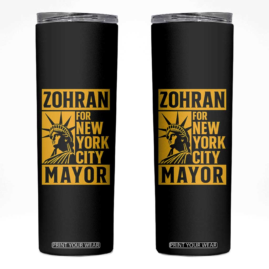 Zohran Mamdani NYC Mayor Skinny Tumbler Funny Cool Trendy Progressive TS14 Black Print Your Wear