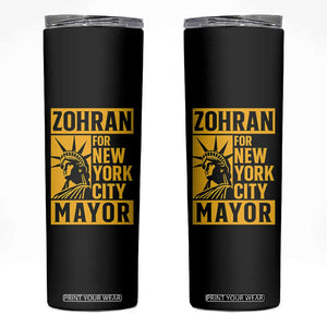Zohran Mamdani NYC Mayor Skinny Tumbler Funny Cool Trendy Progressive TS14 Black Print Your Wear