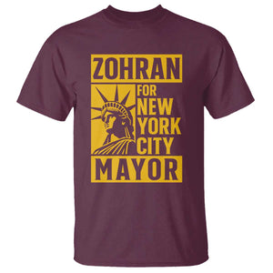 Zohran Mamdani NYC Mayor T Shirt Funny Cool Trendy Progressive TS14 Maroon Print Your Wear