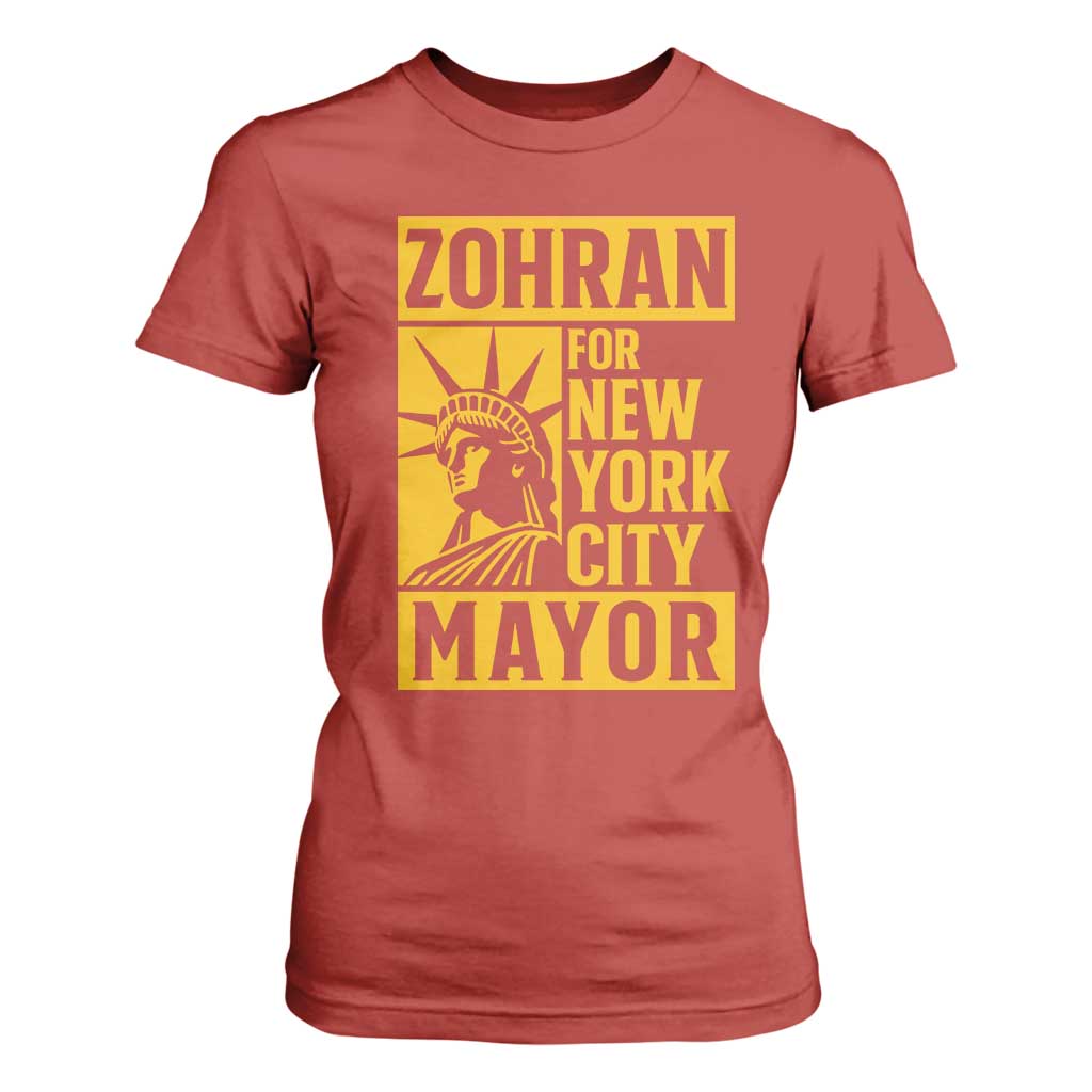 Zohran Mamdani NYC Mayor T Shirt For Women Funny Cool Trendy Progressive TS14 Red Print Your Wear