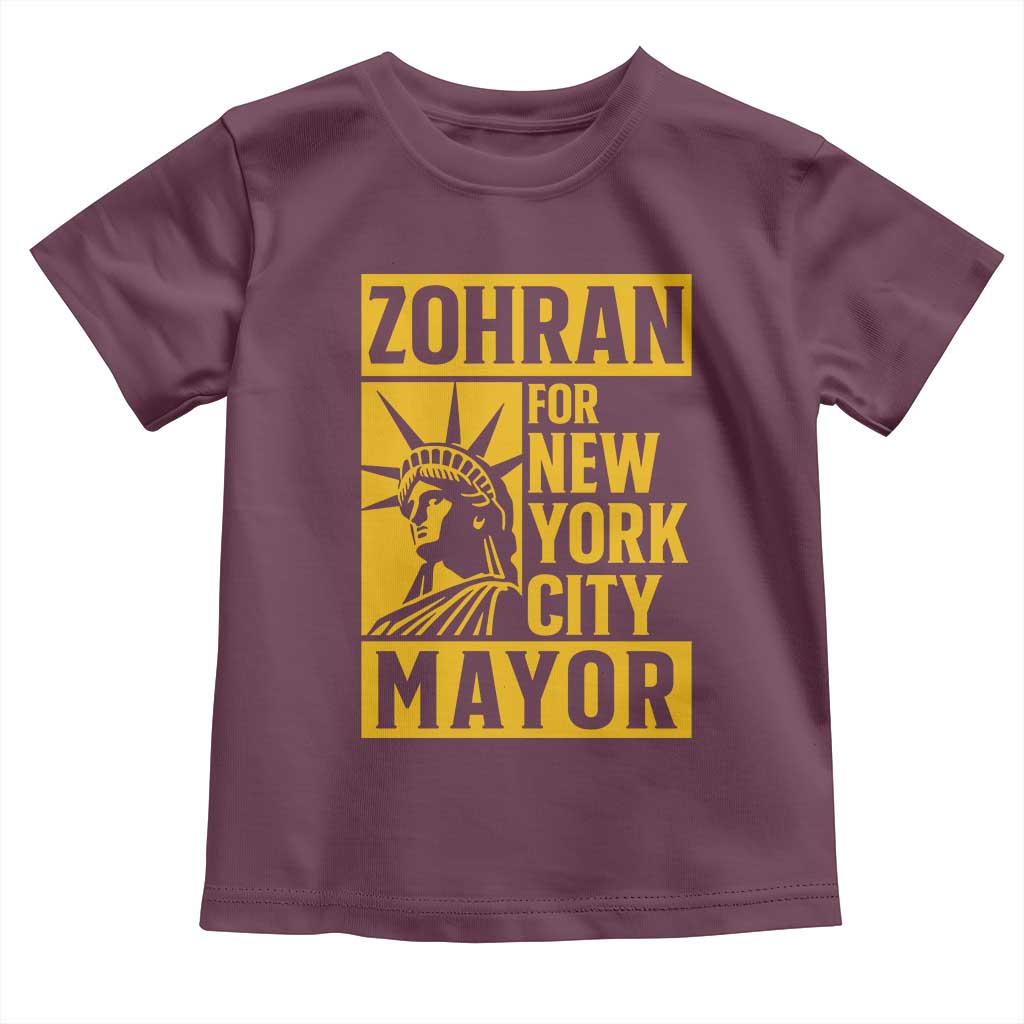 Zohran Mamdani NYC Mayor Toddler T Shirt Funny Cool Trendy Progressive TS14 Maroon Print Your Wear