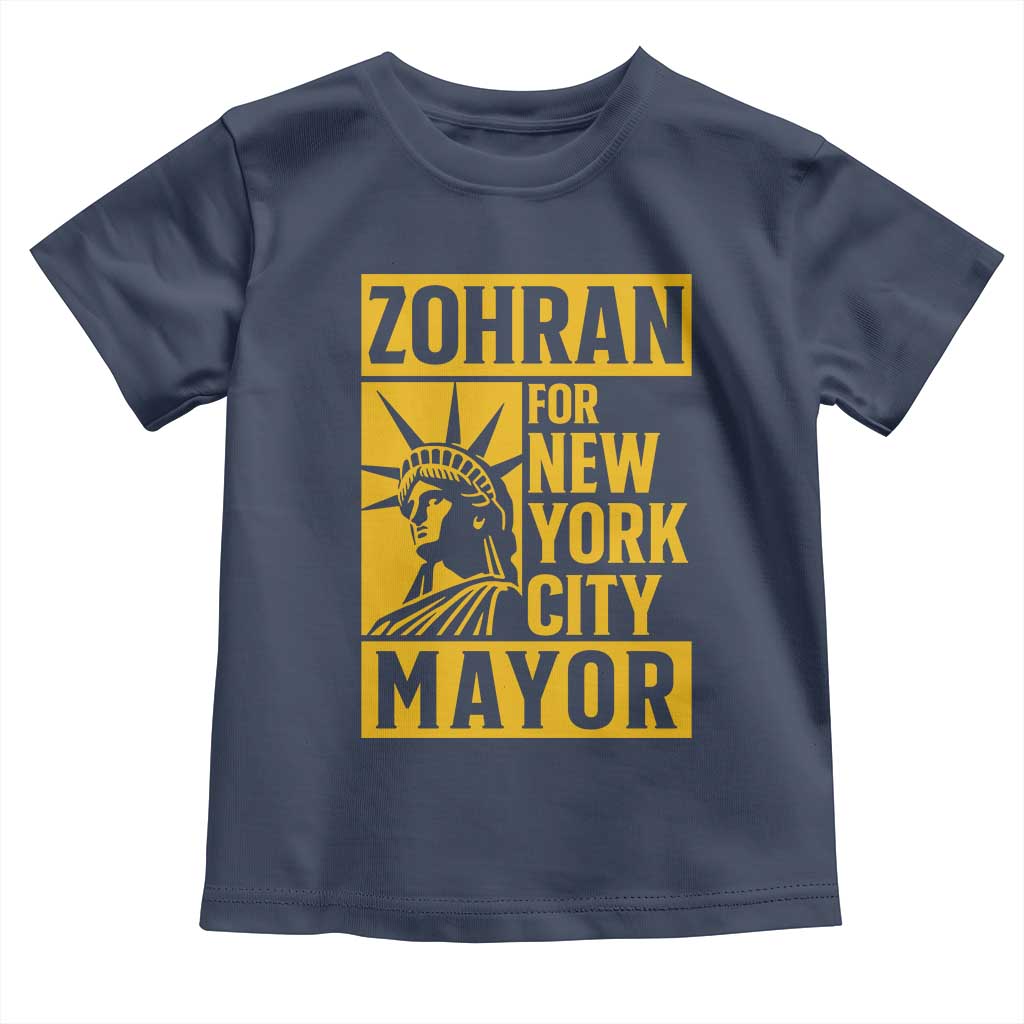 Zohran Mamdani NYC Mayor Toddler T Shirt Funny Cool Trendy Progressive TS14 Navy Print Your Wear