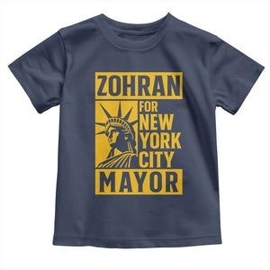 Zohran Mamdani NYC Mayor Toddler T Shirt Funny Cool Trendy Progressive TS14 Navy Print Your Wear