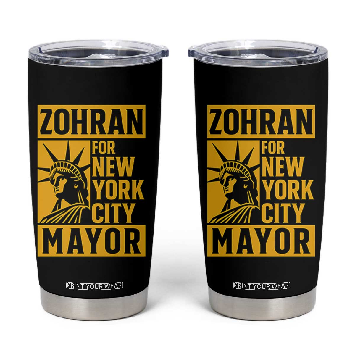 Zohran Mamdani NYC Mayor Tumbler Cup Funny Cool Trendy Progressive TS14 Black Print Your Wear