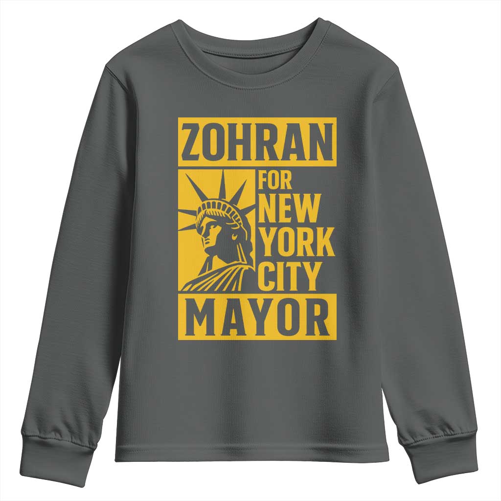 Zohran Mamdani NYC Mayor Youth Sweatshirt Funny Cool Trendy Progressive TS14 Dark Heather Print Your Wear