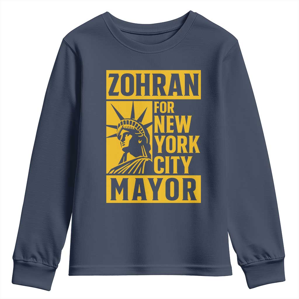 Zohran Mamdani NYC Mayor Youth Sweatshirt Funny Cool Trendy Progressive TS14 Navy Print Your Wear