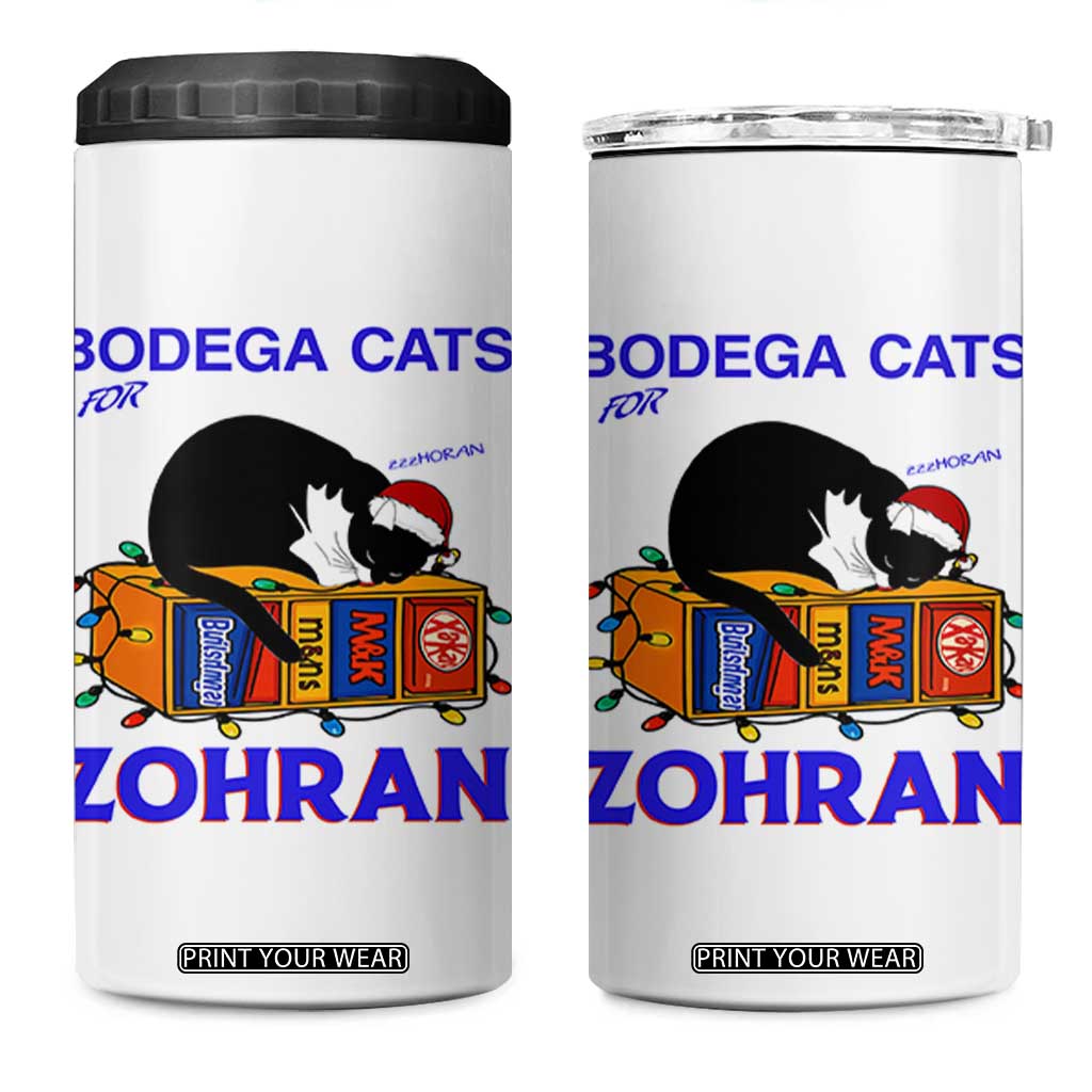 Bodega Cats of New York 4 in 1 Can Cooler Tumbler Funny Cat NYC Christmas TS14 One Size: 16 oz White Print Your Wear
