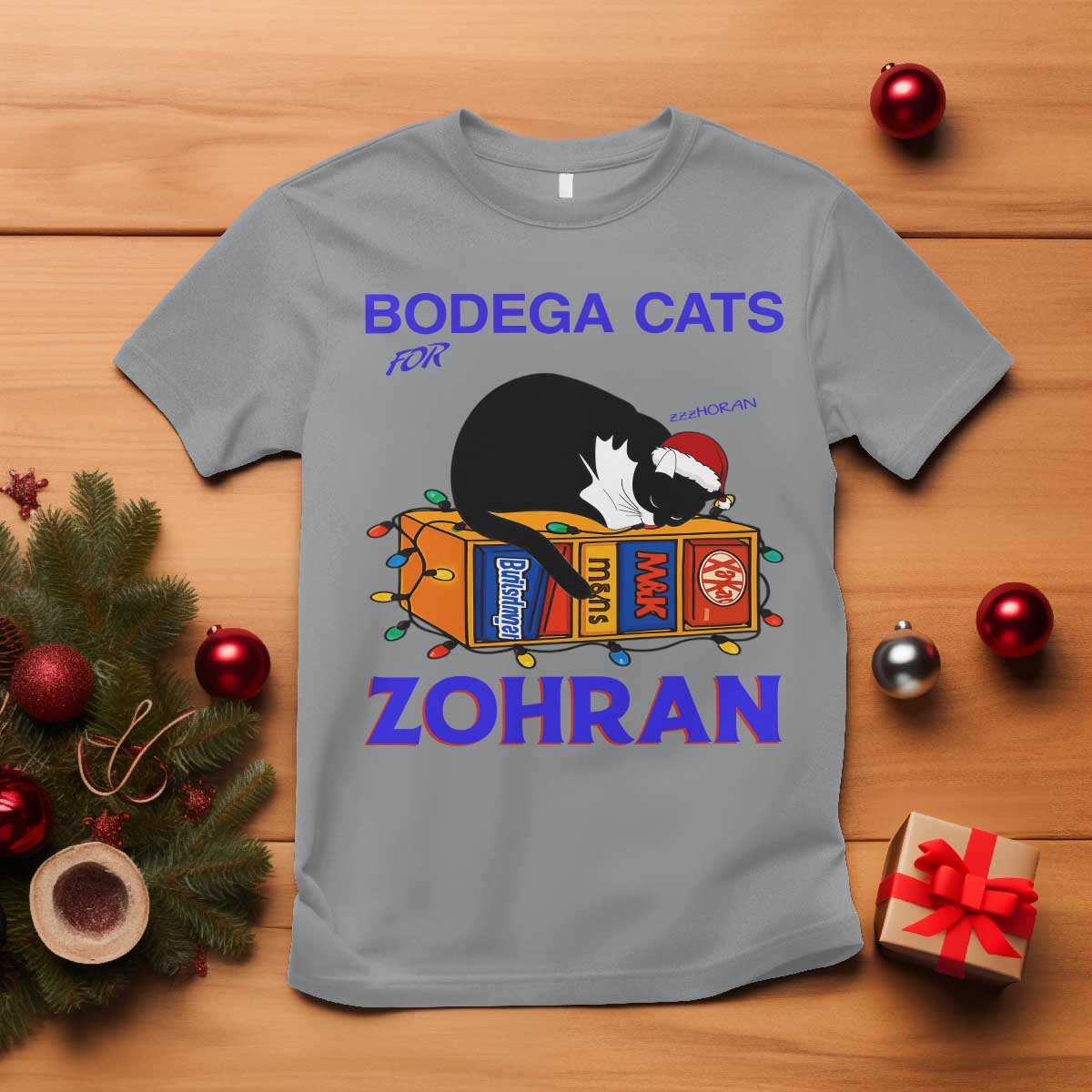 Bodega Cats of New York T Shirt Funny Cat NYC Christmas TS14 Sport Gray Print Your Wear