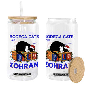 Bodega Cats of New York Glass Can Funny Cat NYC Christmas - Print Your Wear