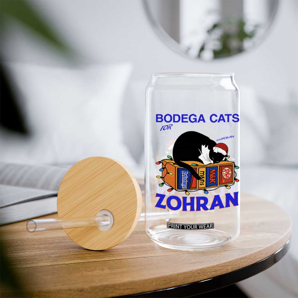 Bodega Cats of New York Glass Can Funny Cat NYC Christmas - Print Your Wear