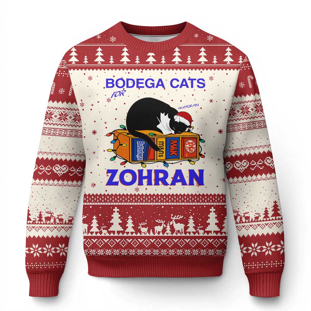 Bodega Cats of New York Ugly Christmas Sweater Funny Cat NYC Xmas TS14 Beige Red Print Your Wear