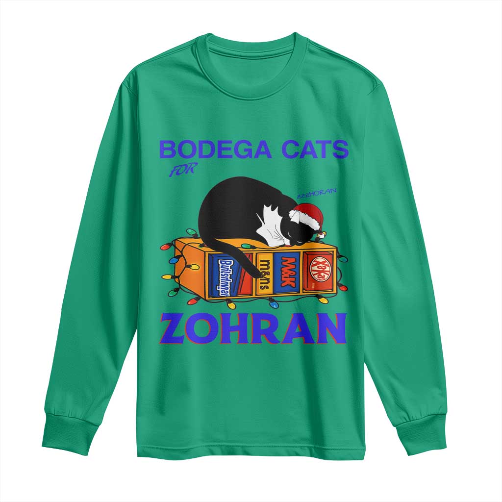 Bodega Cats of New York Long Sleeve Shirt Funny Cat NYC Christmas TS14 Irish Green Print Your Wear